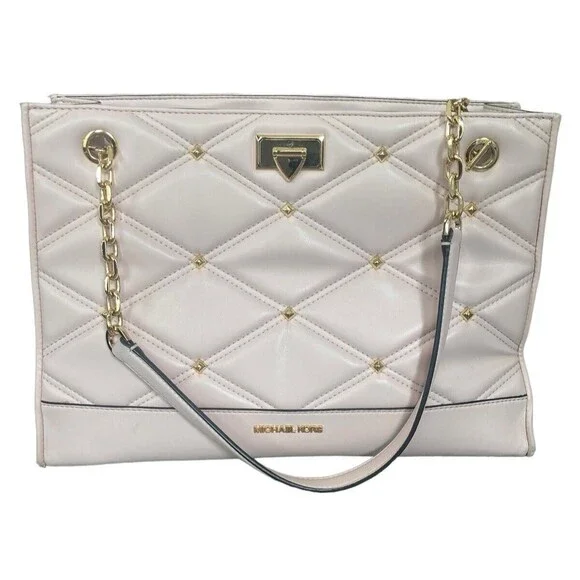 MICHAEL KORS Serena Large Shoulder Tote Blush Pink Gold Hardware With Wallet - Picture 2 of 16